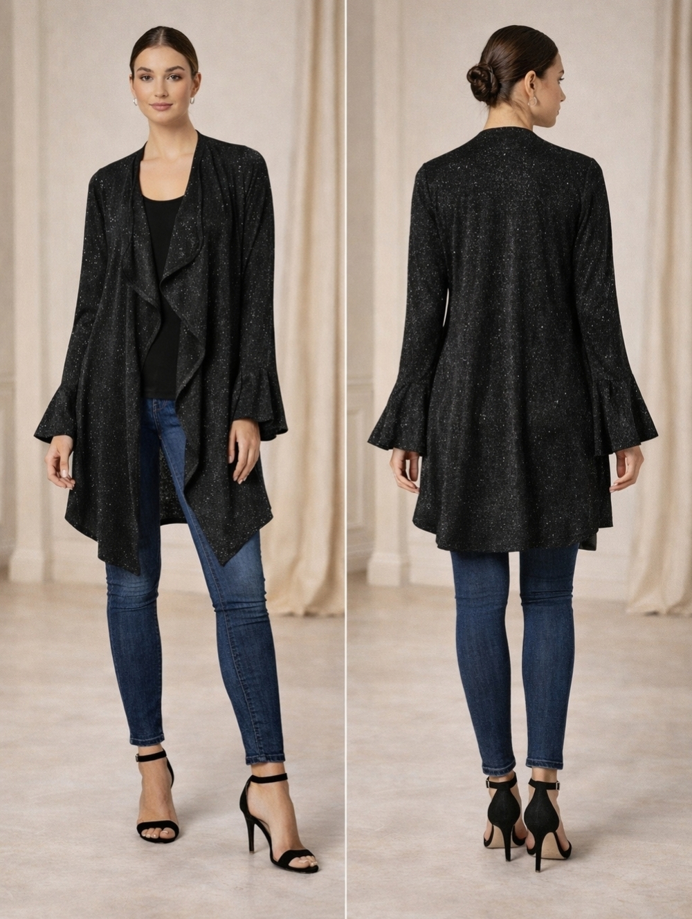 Style&Co Black Sparkly Open Cardigan ♣️